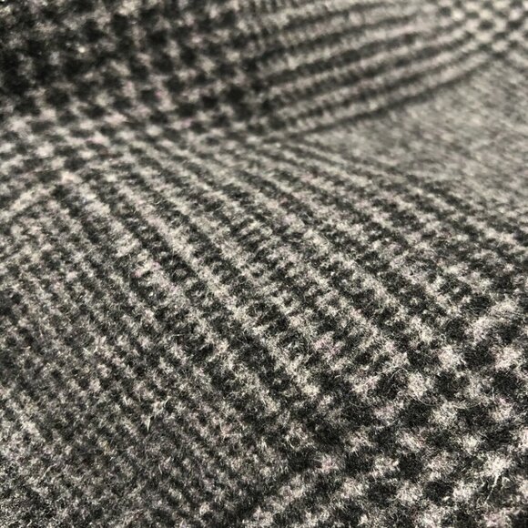 𝅺RICKI’S Grey Plaid Military Style Belted Wool Blend Thick Peacoat Trench Coat - Picture 12 of 16